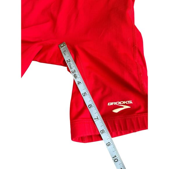 Brooks Women's Red Running Athletic Stretch Nylon Sprinter Tights Shorts Medium - Picture 9 of 10